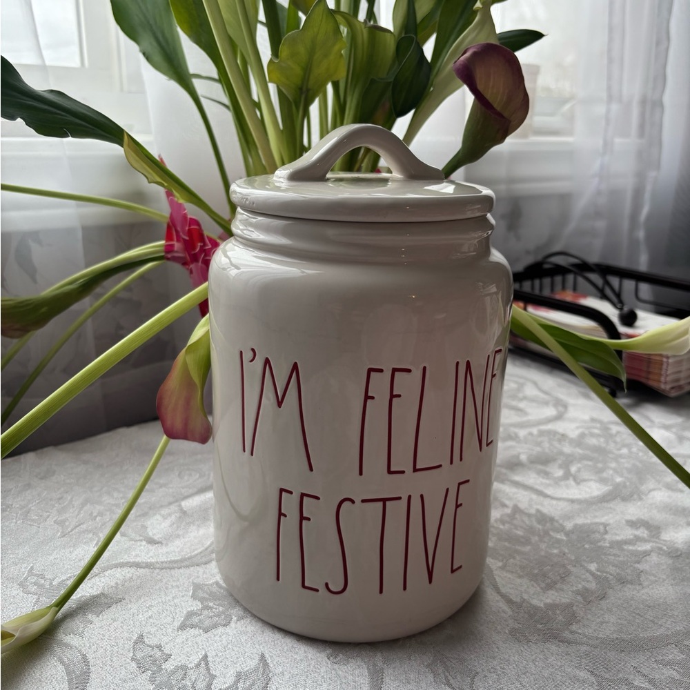 Rae Dunn “I’m feline festive” large canister
